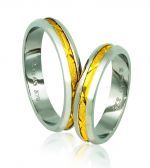 White gold & gold wedding rings 4.3mm (code A721)